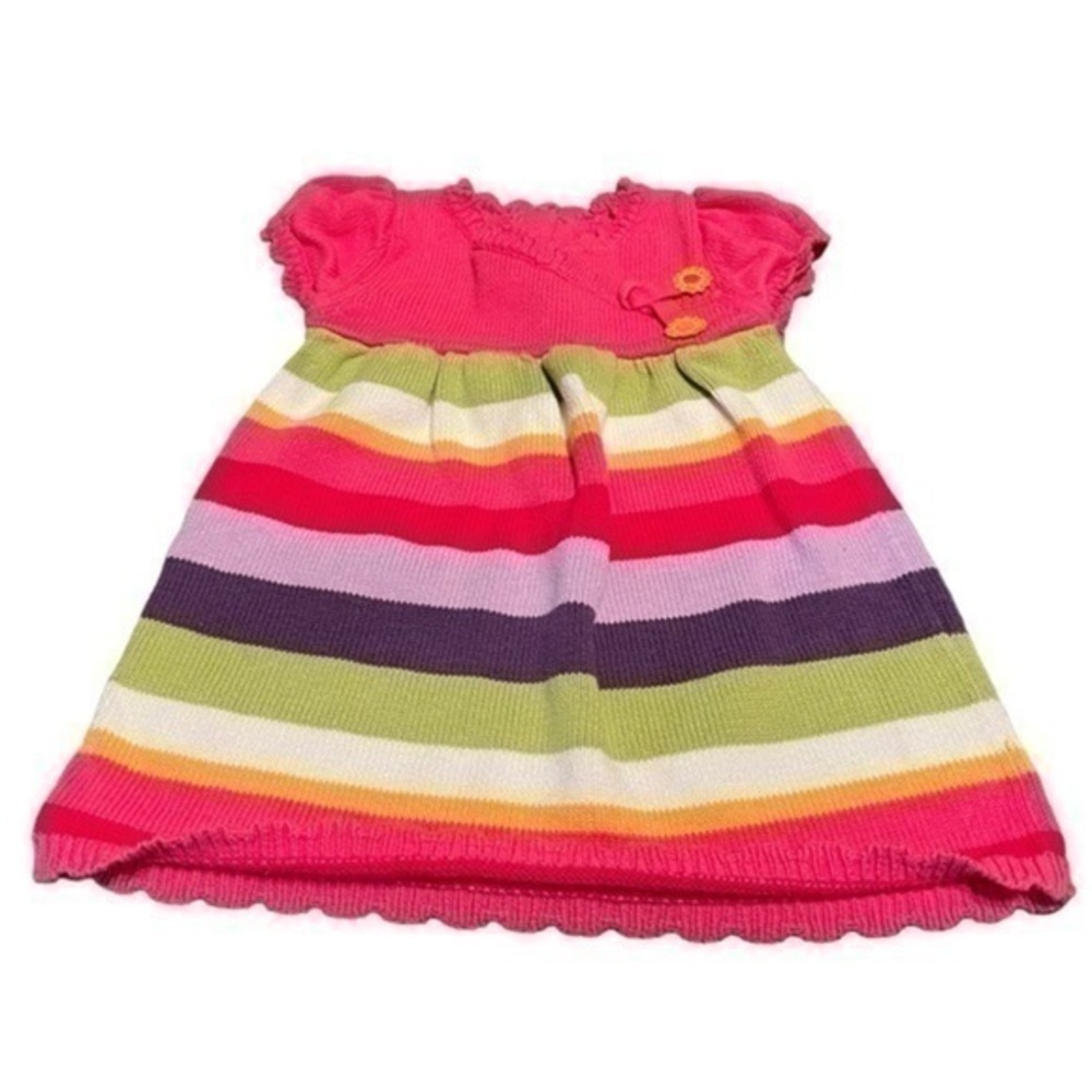 Gymboree multicolored striped knitted dress 6–12 months baby